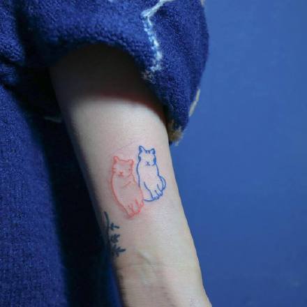 一组小清新彩色可爱纹身图案