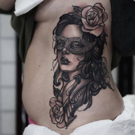 一组newschool风格的黑灰纹身图案