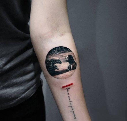 一组油画艺术插画纹身图案