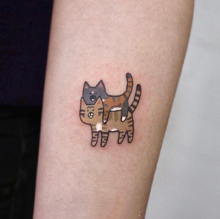 一组很可爱的小猫咪纹身图案