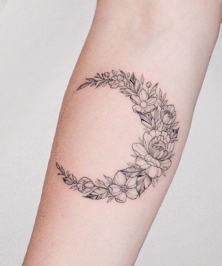 一组蛇和花纹身图案欣赏