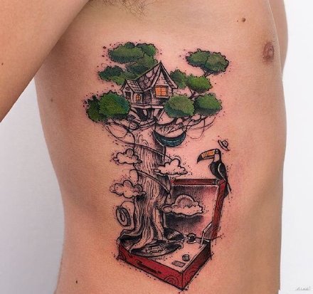 一组治愈森林系•绿色纹身图案