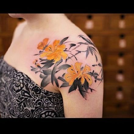 一组中国风水墨纹身图案欣赏