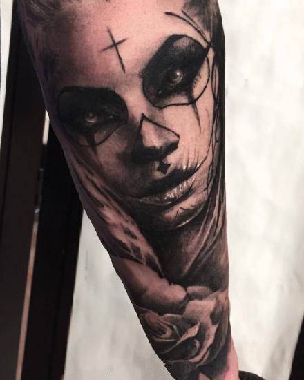一组酷酷的欧美黑灰纹身图案