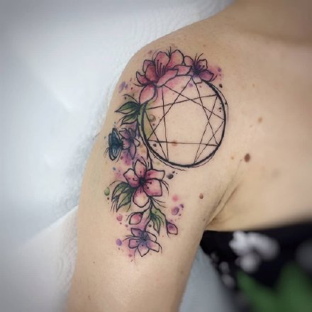 一组创意十足水彩手臂纹身图案