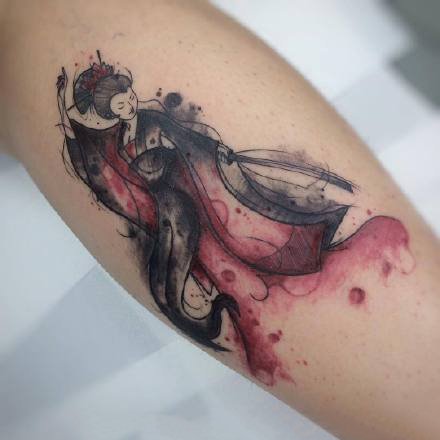 一组水彩浪漫的纹身图案欣赏