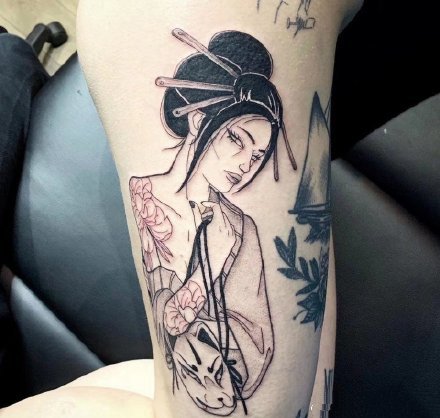 一组仕女图刺青纹身图案欣赏