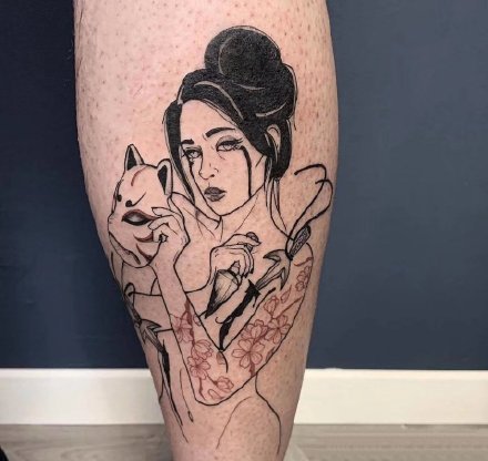 一组仕女图刺青纹身图案欣赏