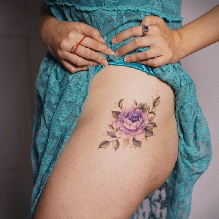 一组好看的小清新花卉纹身图案