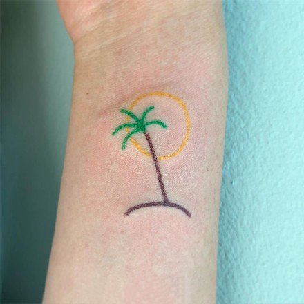 一组小清新夏日风情纹身图案