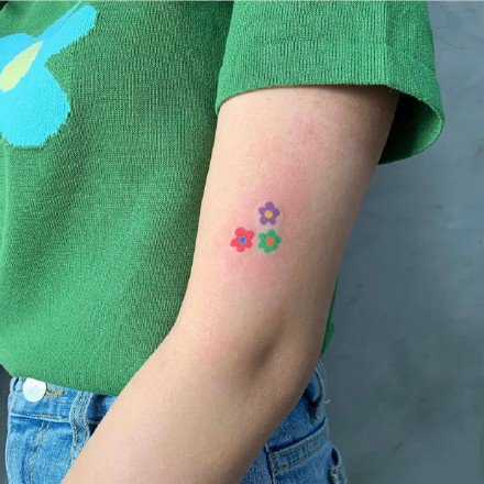 一组彩色超可爱小清新纹身图案