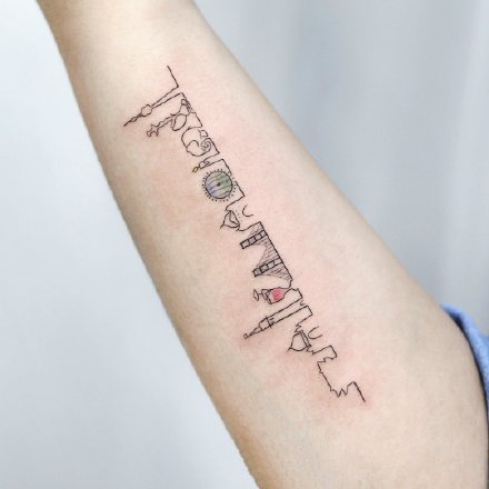 一组可爱的小清新风格纹身