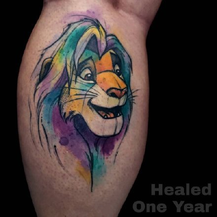 一组可爱五颜六色的纹身图案