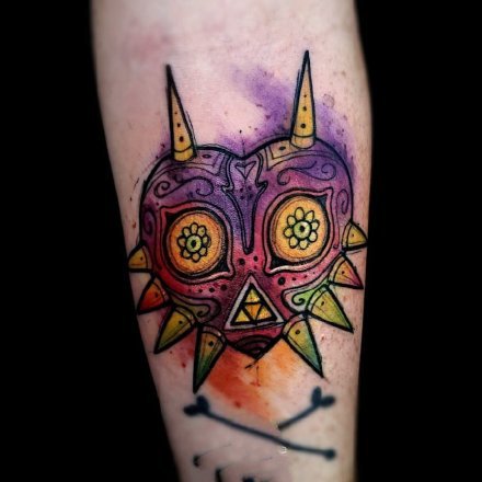 一组可爱五颜六色的纹身图案