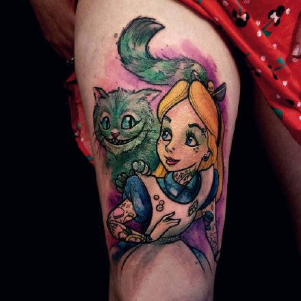 一组可爱五颜六色的纹身图案