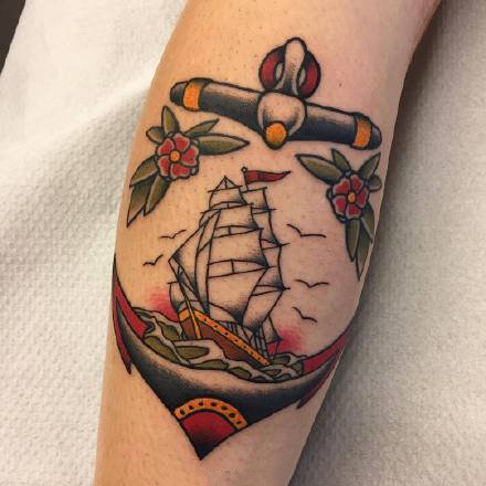 一组oldschool风格的彩色欧美小图