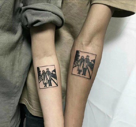 一组可爱的情侣纹身图案欣赏