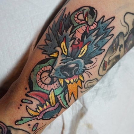 一组newschool彩绘搞怪纹身图案
