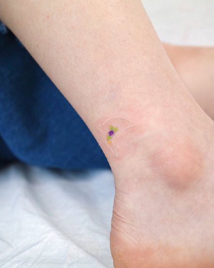 一组脚踝超美的小清新纹身