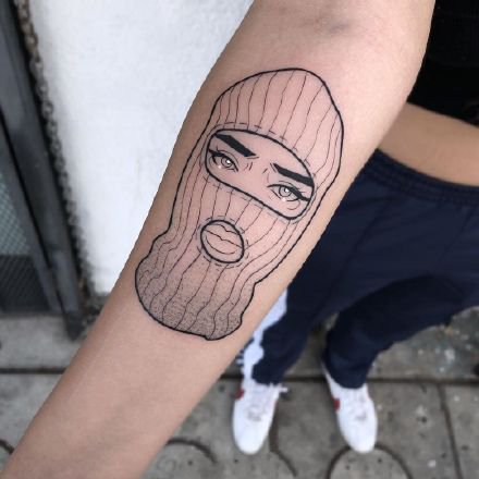 一组带着情绪设计的线条纹身图案