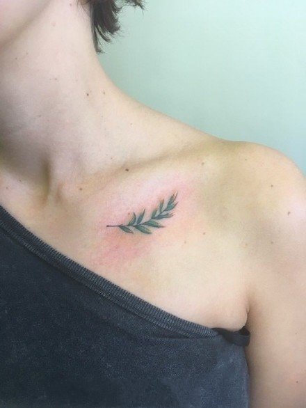 一组小清新树叶纹身图案欣赏