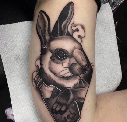 一组超可爱的小兔子纹身图案