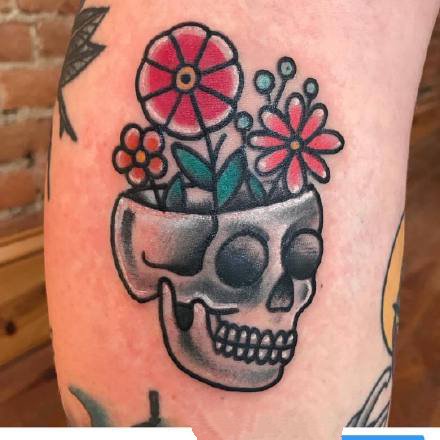 一组欧美oldschool炫彩纹身图案