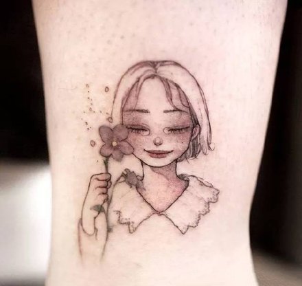 一组人像小清新纹身图案欣赏