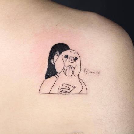 一组小清新女生背部纹身图案