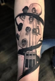 乐器纹身 9款吉他架子鼓等乐器主题的纹身图案
