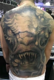 正脸龙头纹身-岳阳新刺客岳恒作品