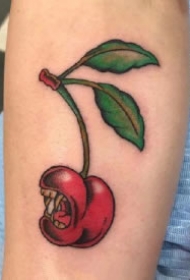 樱桃纹身 小清新的9款红色樱桃纹身图案