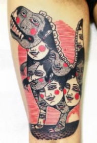 复古怪诞的一组国外纹身设计图案作品