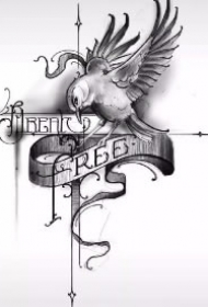 9款带中文翻译的英文花体字纹身素材图片