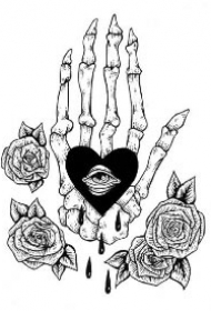 36款黑灰色创意小图纹身素材手稿图