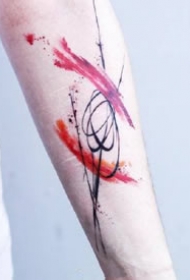 一组水彩风格的抽象纹身图案