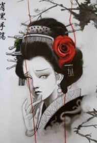 9款艺伎女郎的纹身手稿图片赏析