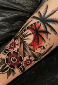 一组美式风格oldschool手臂纹身