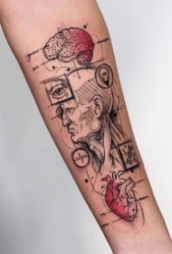 很有设计感的一组9款几何纹身图片