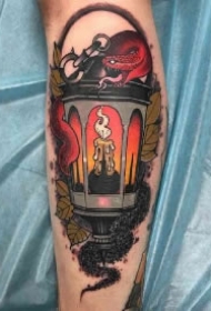 school风格的一组路灯纹身图案