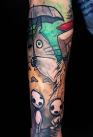 一组可爱五颜六色的纹身图案