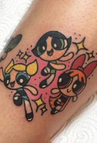 一组超可爱的卡通彩色纹身图案