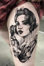 black work的一组18张暗黑色女郎纹身图片