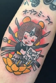 一组日式彩绘手臂纹身图案欣赏