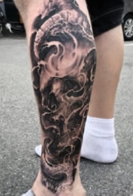 小腿写实纹身 一组包小腿的写实纹身作品图案