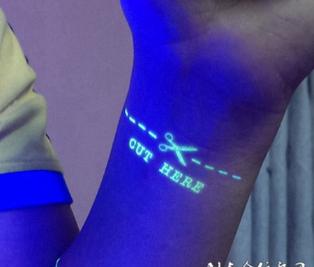 手腕另类艺术夜光纹身图案