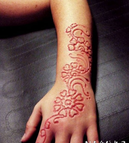 手腕花蕊艺术割肉纹身图案