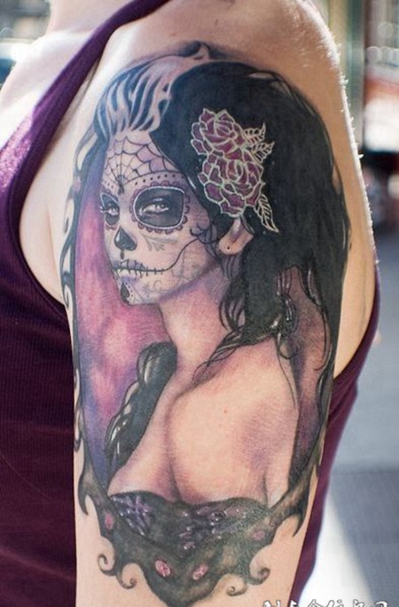 个性手臂恐怖动漫人物纹身图案