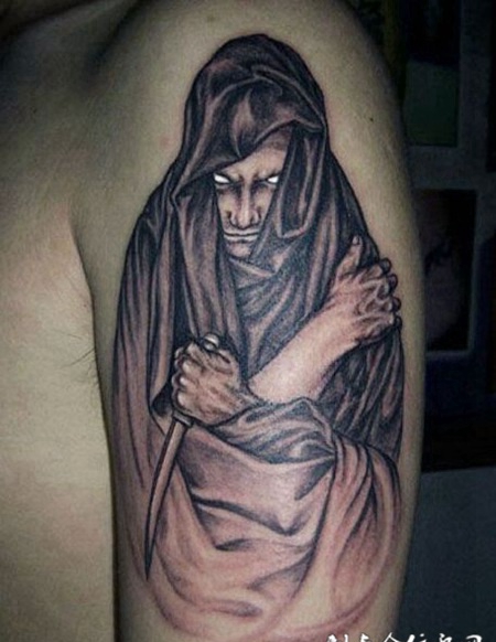 男孩手臂恐怖人物刺青纹身图案