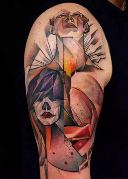 男性手臂纹身 抽象手臂纹身图案大全